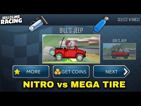 Hill Climb Racing : Which Booster is Faster? || NITRO vs MEGA TIRE || FASTEST CAR IN HCR
