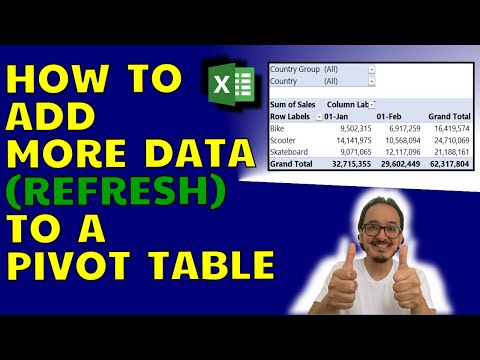 ♻️ 📋 How to refresh a pivot table (add more data) in Excel
