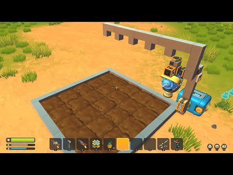 Scrap Mechanic: Simple - automatic field irrigation system #1 - Tutorial - Survival mode