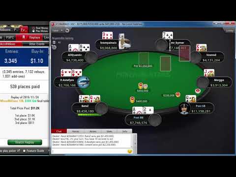 Replay |"kos21$c", "mergge" Final table PokerStars MicroMillions 138: $1.10+R NLHE $10K Nov 24, 2019