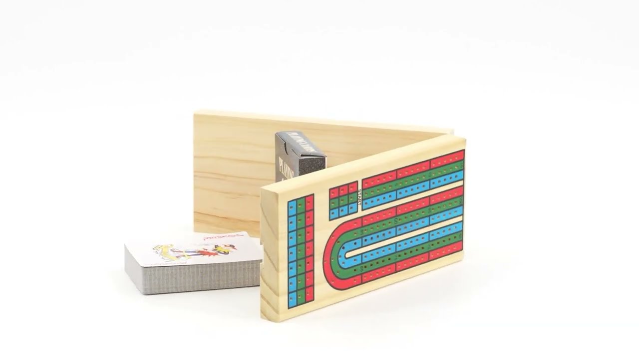 Classics Wooden Cribbage Board & Playing Cards