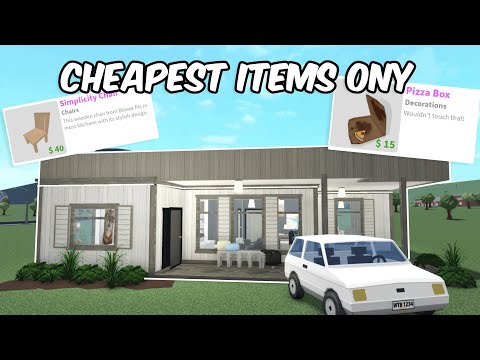 BUILDING a BLOXBURG house using the CHEAPEST ITEMS only