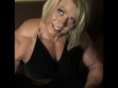 huge Canadian monster Julie bourassa shows off her huge muscles weighing 220 pounds of huge muscles