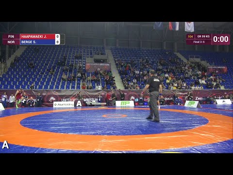 BRONZE GR - 59 kg: S. BERGE (NOR) df. J. HAAPAMAEKI (FIN), 2-0
