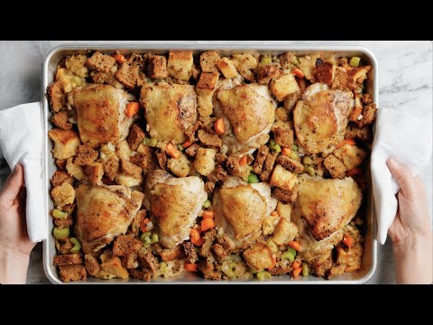 Sheet Pan Chicken and Stuffing