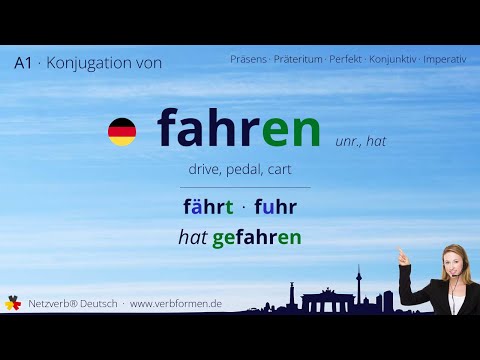 Konjugation Verb „fahren“ (unr., hat) - alle Zeitformen, Lernvideo, Tutorial