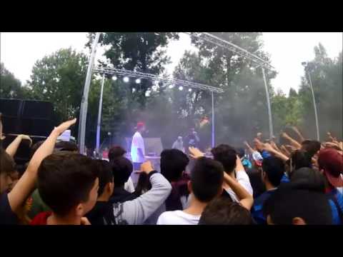 FEMINISTA  INTERRUMPE SHOW DE INVERT, CHUTY, SKONE ( le tiran una lata de cerceza )