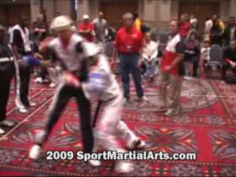 Alex Lane v Jamal Albini - Men's light MW point sparring - 2009 Amerikick Internationals