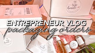 SKINCARE PRODUCT PACKAGING, packing skin care orders, entrepreneur life vlog, entrepreneur vlog 2020