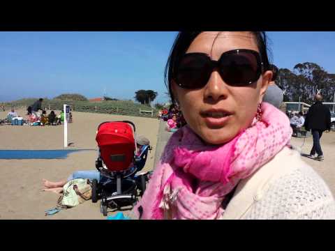 Junjun on East Beach in San Francisco, USA