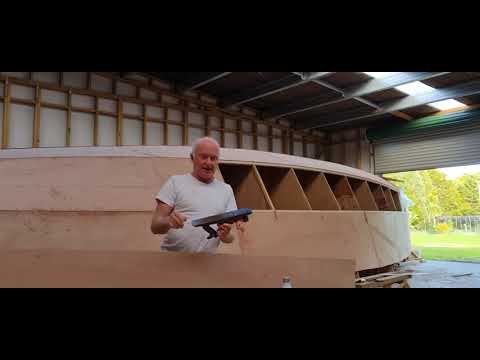 Planking the hull with plywood