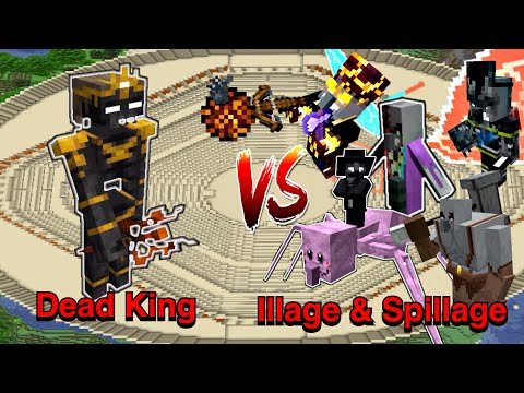 100 Hundred Plus - Minecraft |Mobs Battle| Dead King (Iron's Spells 'n Spellbooks) VS  Illage & Spillage