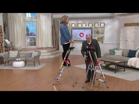 Hailo 3-Step Lightweight Ladder with Safety Rail on QVC