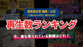 【国民民主党】YouTube再生回数ランキング[2026/06/21-2026/06/27]
