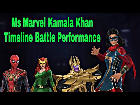 Ms Marvel Kamala Khan Timeline Battle Performance Showcase With New Uniform - Marvel Future Fight