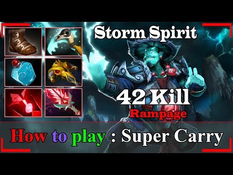 Rampage [Storm Spirit] Pro Show Real Monster Mid 42 Kill Patch 7.24b | Dota 2 Sroksre Gameplay
