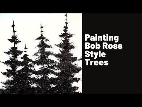 Painting Trees with a Fan Brush. Bob Ross Style Trees by certified Ross Instructor