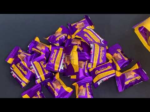 Miniature chocolates filled with Caramel | Cadbury Caramello | unpacking video
