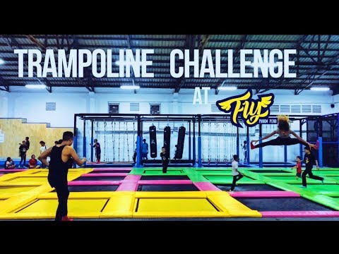Trampoline challenge at Fly Phnom Penh | JANY MIN and EVERYTHING JAMIE RAINE