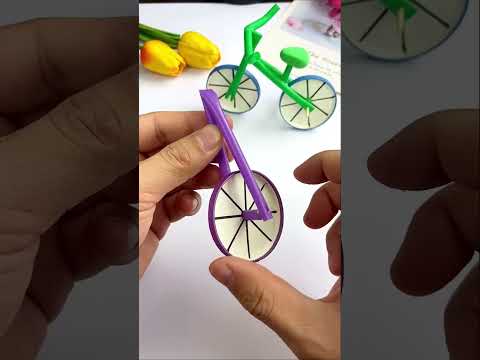 DIY - Make a cute bike by paper cups and straws