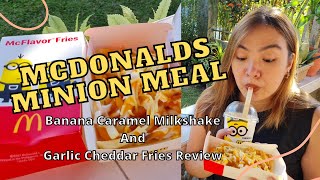 Download lagu McDonalds MINIONS Meal Review | Banana Caramel Shake and Garlic Cheddar Fries mp3