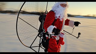 Santa Claus Tries Electric Paramotor. Merry Christmas!