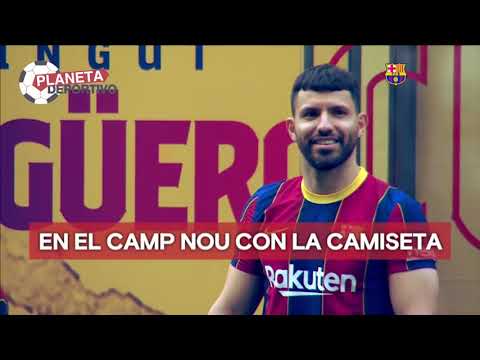 ASÍ FUE LA PRESENTACIÓN DE AGUERO CON EL FC BARCELONA