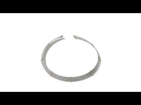 Stately Steel DiamondCut Collar Necklace