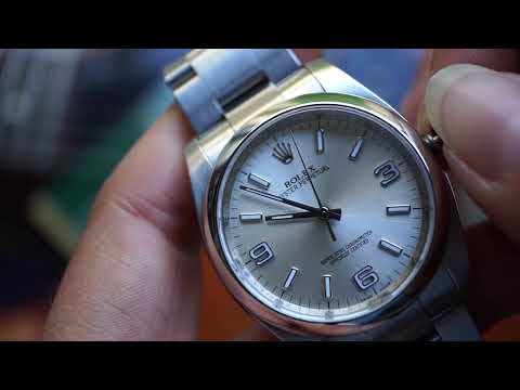 Rolex Oyster Perpetual 116000 Silver Arabic 36mm Stainless Steel w/ Card 2011