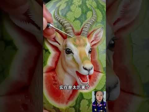 太絕了！普通西瓜當成雕刻原料，公雞老鷹兔子，件件作品活靈活現！#Shorts# 西瓜雕刻