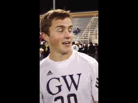 Joe Holleran after Assisting the Game-Winning Goal vs La Salle