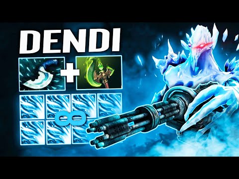 Dendi New mid Machine Gun +3000 Attack Range Sniper Build - Dota 2 Pro