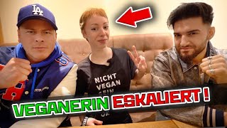 Die Veganerin VS AP0RED &amp; Leon! (Sie bricht ab)