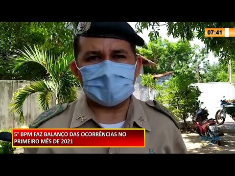 5o BPM faz balanço das ocorrências de Janeiro do ano corrente 05 02 2021