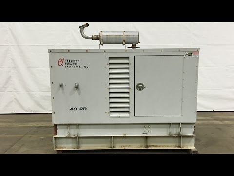 Elliott / Isuzu 40 kW standby diesel generator set.  Isuzu B-4BG1 engine 165 Hrs Yr 1998 CSDG # 2040