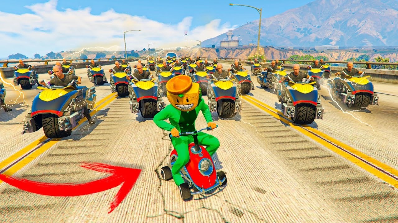 1 MOTO DE JUGUETE vs 100 MOTOS DEL FUTURO - GTA 5 ONLINE