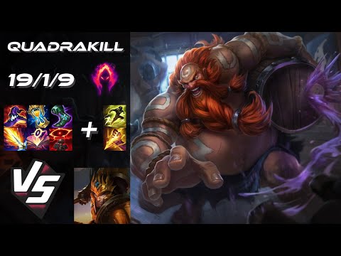 JUNGLE Gragas vs Jarvan IV [QUADRAKILL] - NA Grandmaster Patch 25.22