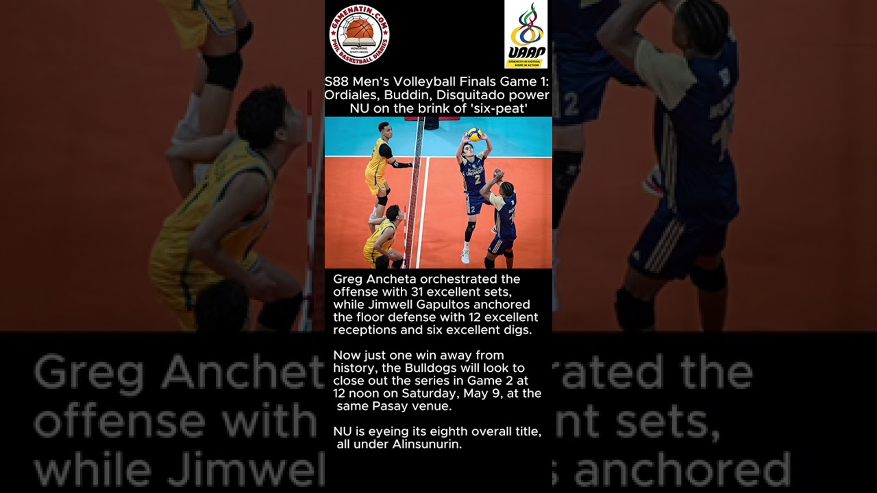 UAAP Men's Volleyball: NU draws first blood in best-of-3 Finals vs top-seed FEU.