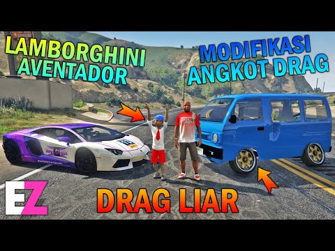 Elementary School Boy Modifies Illegal Drag Public Transport VS. Lamborghini - GTA 5 SULTAN BOCIL