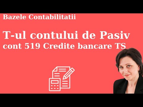 T-ul contului de Pasiv. 519 Credite bancare termen scurt. Solduri si Rulaje. #contabilitate