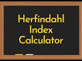 Herfindahl Index Calculator Video