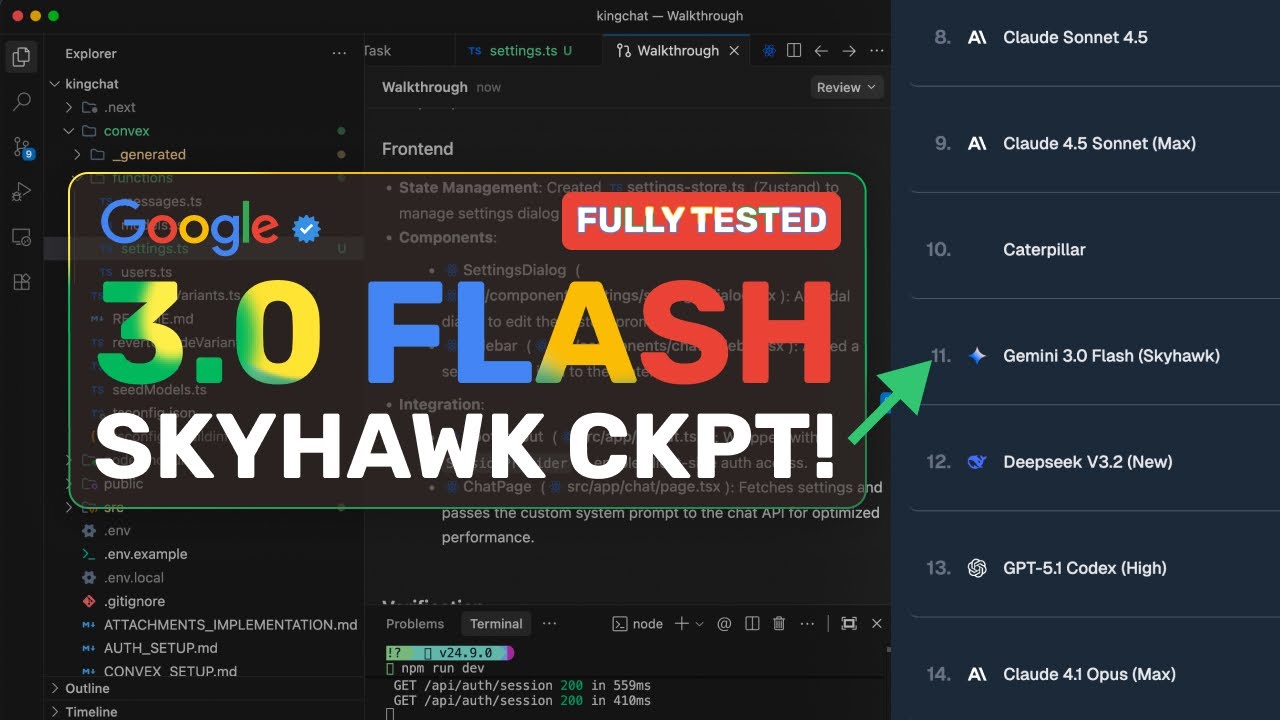 Gemini 3.0 Flash (Skyhawk CKPT Tested): Cheap & Awesome Coding Model by Google is COMING!