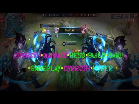 DYRROTH HYPER CARRY BESD BUILD ‼️ AND MANIACK ‼️. #dyrroth #mobilelegends