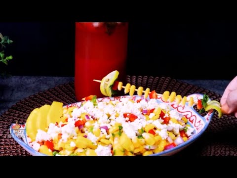 Mango and Corn Salsa with Feta Cheese! Easy, tasty & healthy snack recipe | #timsistastytable