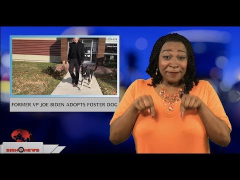 Former VP Joe Biden adopts foster dog (ASL - 11.18.18)