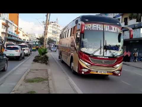 Revving Up for the Future: The New Dreamline Buses Arrive at Mwembe Tayari Street.