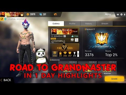 SEASON 11 ROAD TO GRANDMASTER IN 1 DAY HIGHLIGHT !! Free Fire Killing Montage !!