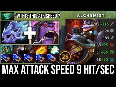 WTF is This Max Attack Speed 9 Hit per sec [Alchemist] All 5 Scepter Gifted Monster 1.2kGPM - DotA 2