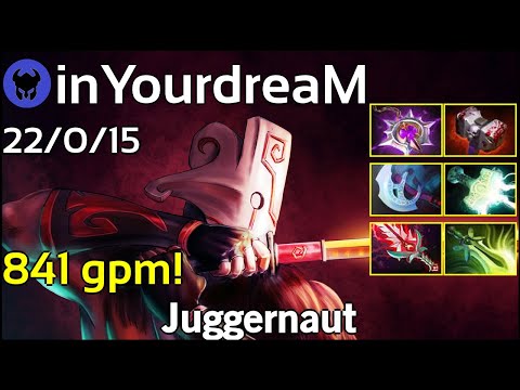 841 gpm! inYourdreaM [EVOS] plays Juggernaut!!! Dota 2 7.22