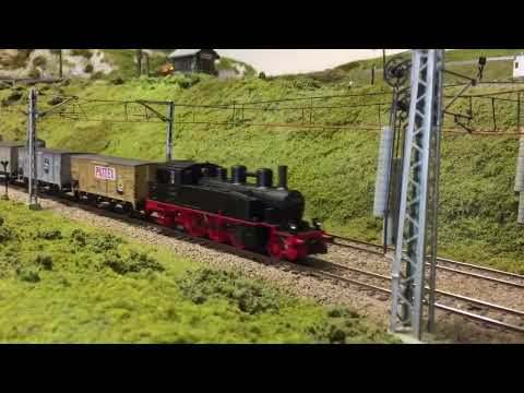 Liliput BR 75 H0 mit Güterzug auf der Anlage des Mecst Tittmoning e.V.